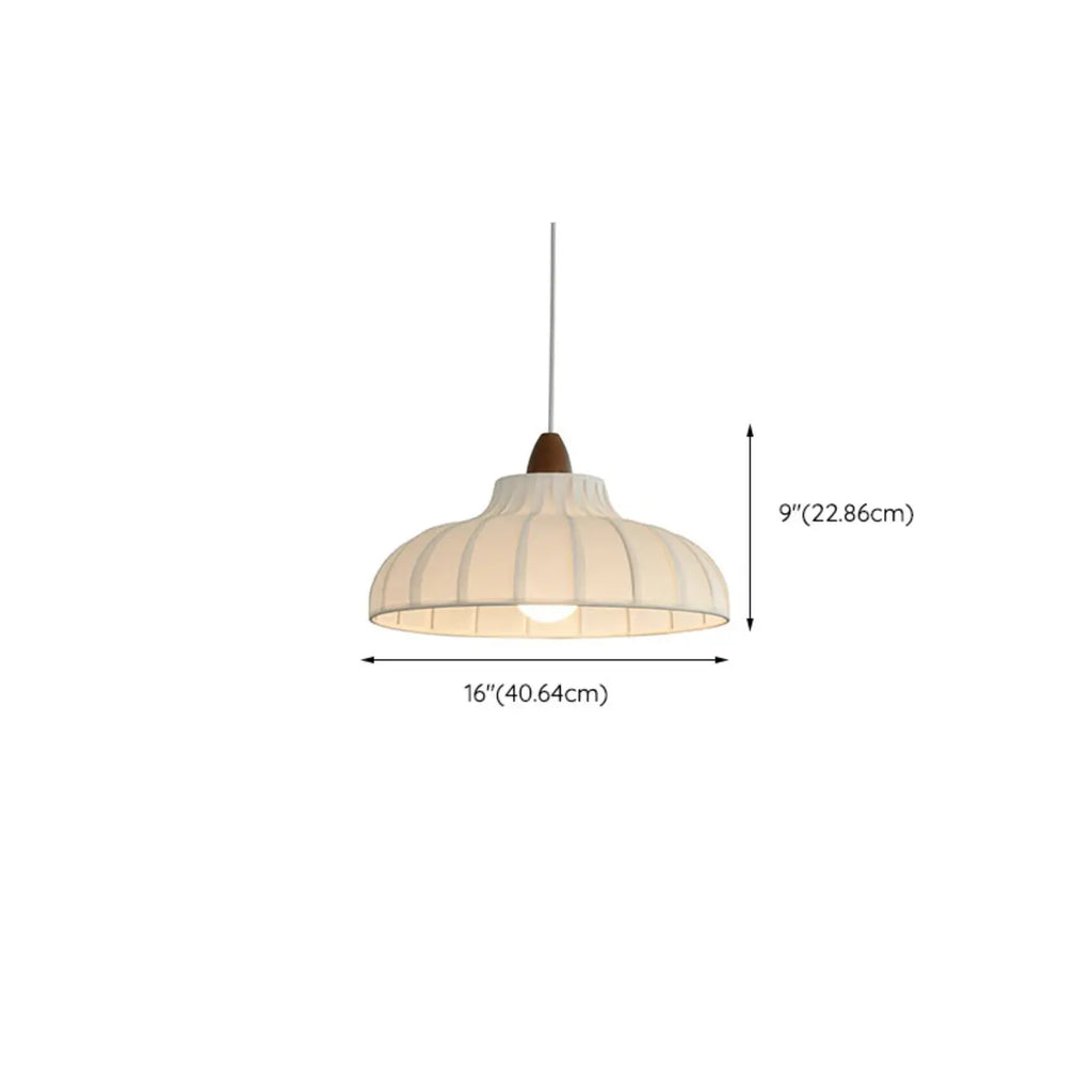 Suspension élégante en tissu blanc dôme pour salon