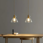 Suspension moderne à rayures en verre transparent pour salle à manger