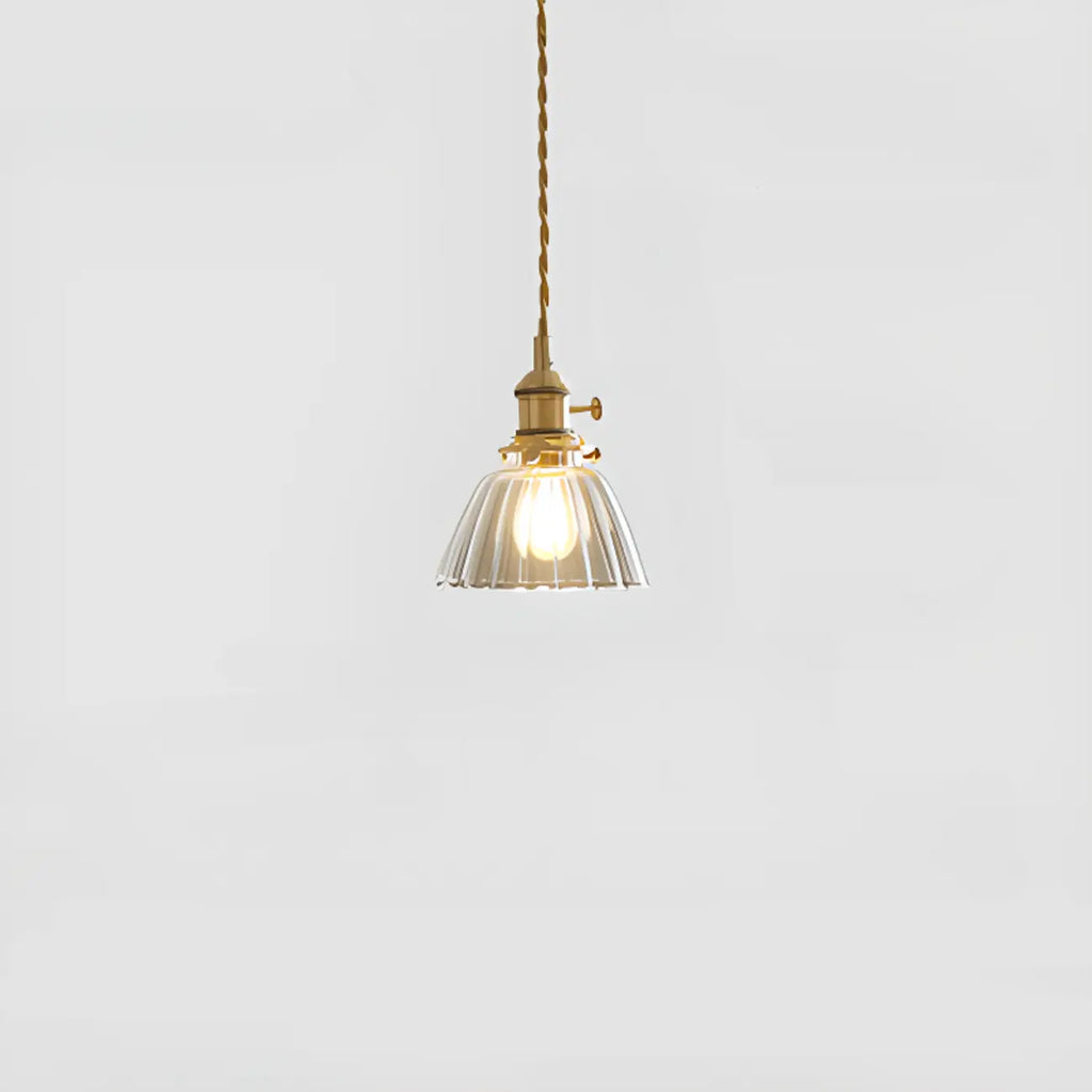 Suspension moderne à rayures en verre transparent pour salle à manger