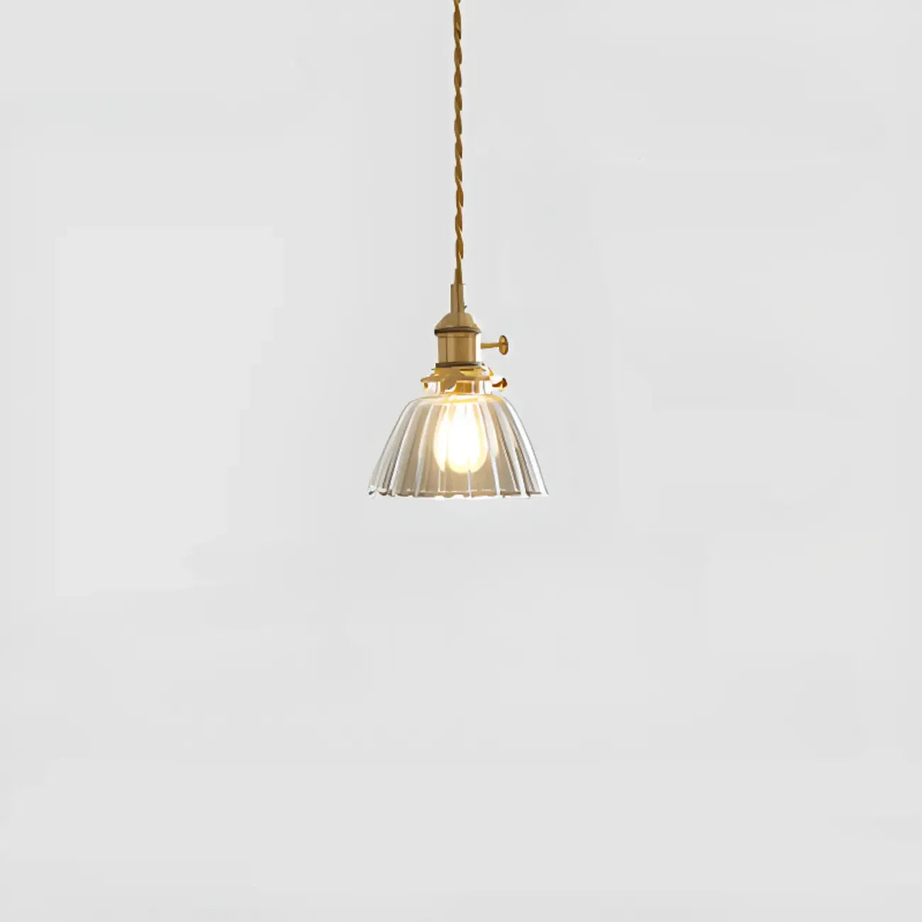 Suspension moderne à rayures en verre transparent pour salle à manger