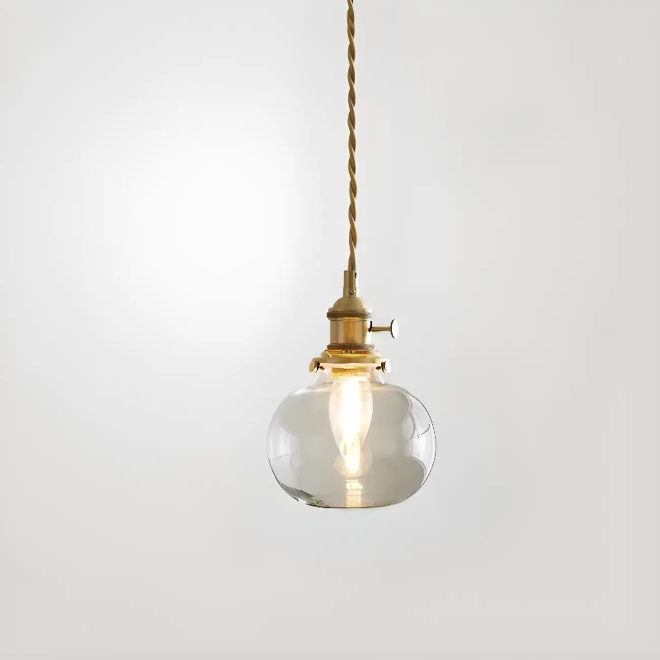 Suspension moderne à rayures en verre transparent pour salle à manger
