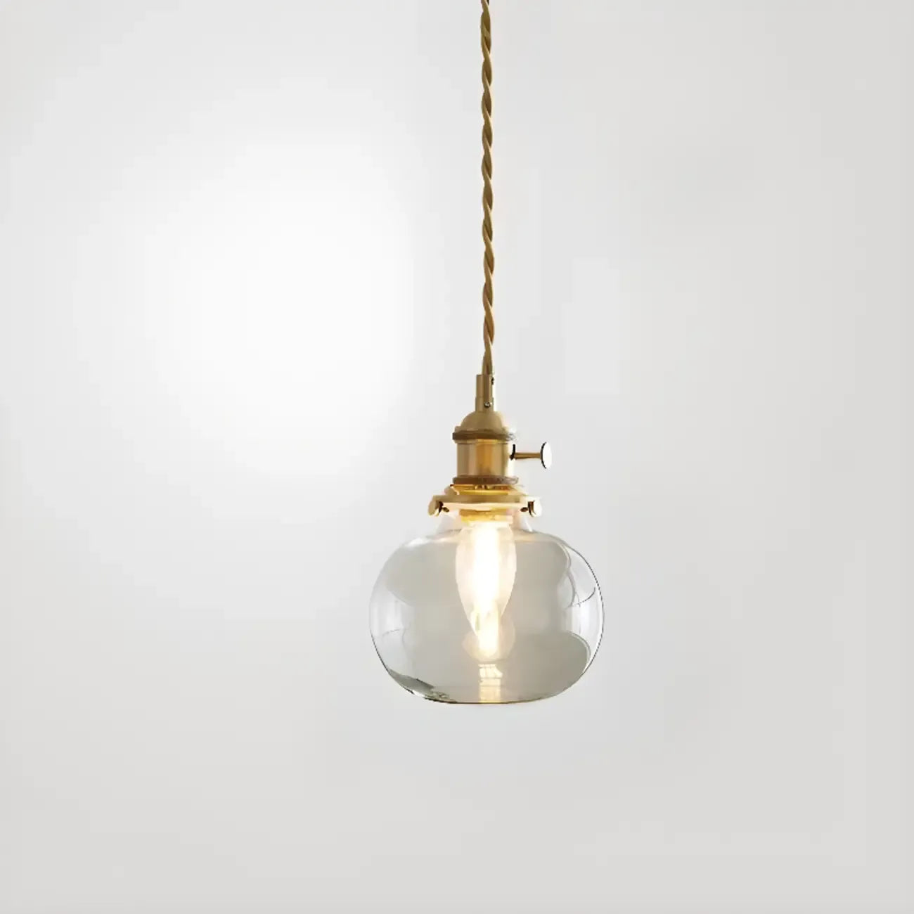 Suspension moderne à rayures en verre transparent pour salle à manger