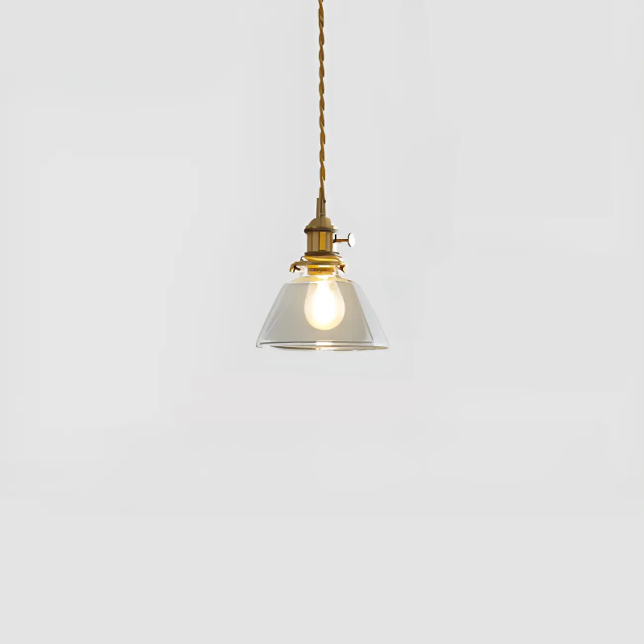 Suspension moderne à rayures en verre transparent pour salle à manger
