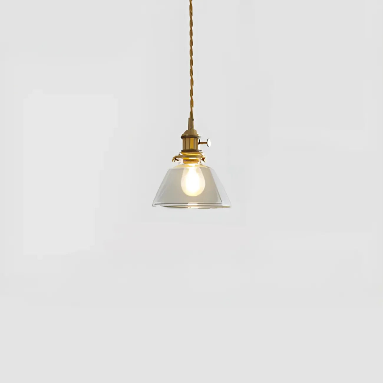 Suspension moderne à rayures en verre transparent pour salle à manger