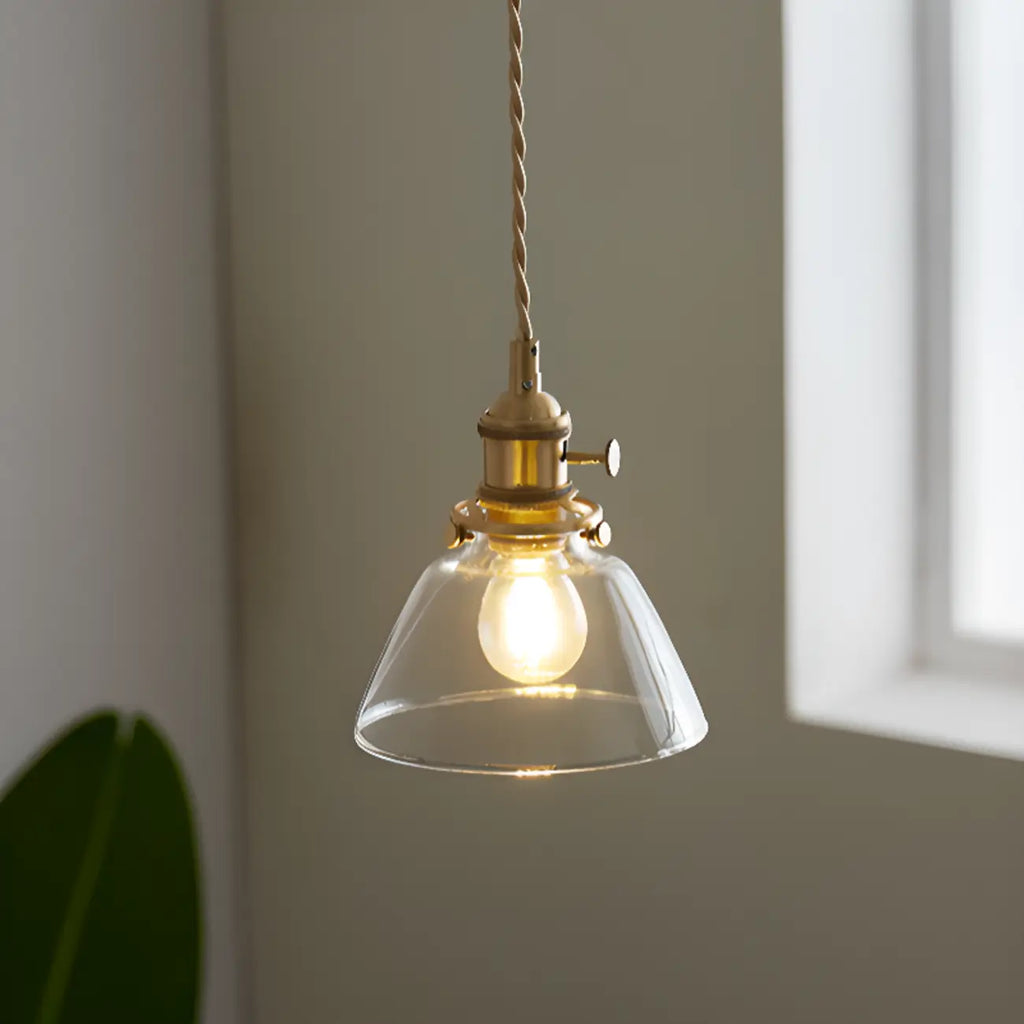 Suspension moderne à rayures en verre transparent pour salle à manger