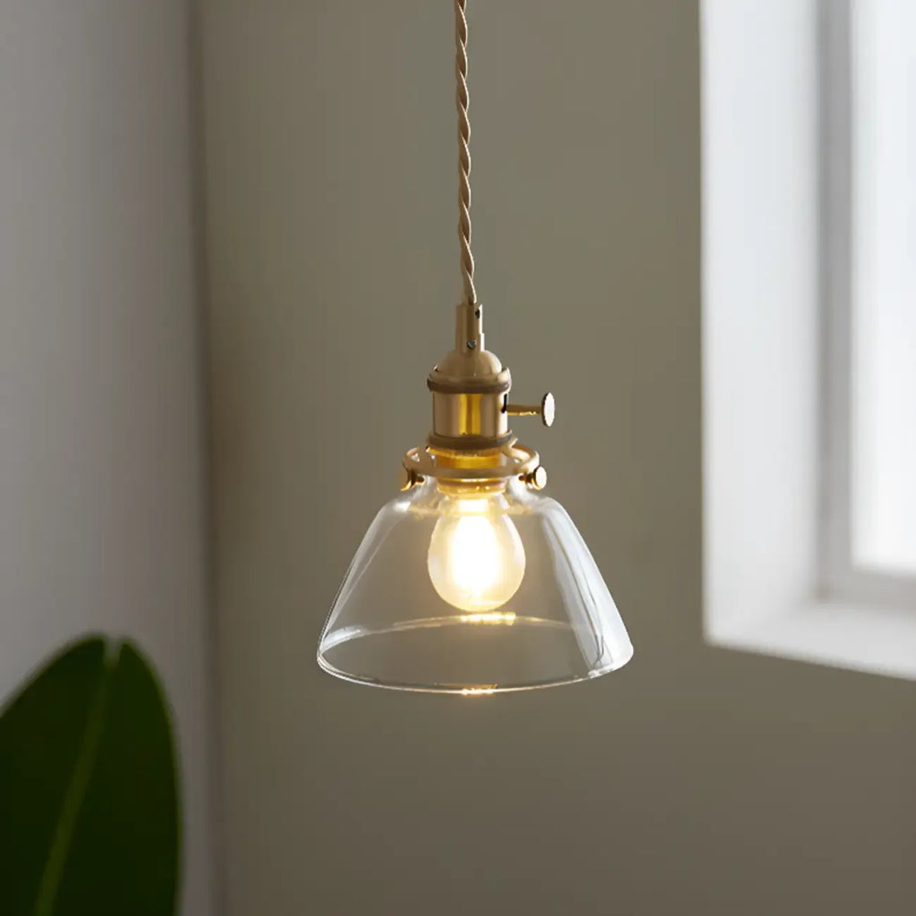Suspension moderne à rayures en verre transparent pour salle à manger