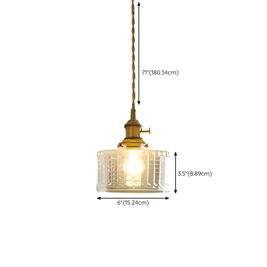 Suspension moderne à rayures en verre transparent pour salle à manger