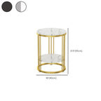 Table d'appoint ronde en marbre pour salon avec rangement