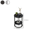 Table d'appoint ronde en marbre pour salon avec rangement