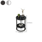 Table d'appoint ronde en marbre pour salon avec rangement