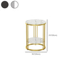 Table d'appoint ronde en marbre pour salon avec rangement