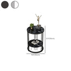 Table d'appoint ronde en marbre pour salon avec rangement
