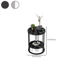 Table d'appoint ronde en marbre pour salon avec rangement
