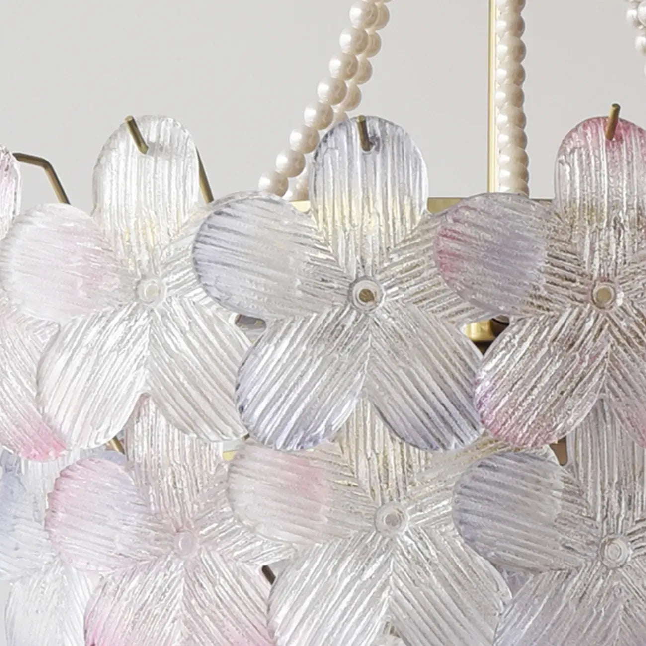 Lustre moderne à plusieurs niveaux en cristal rond à fleurs