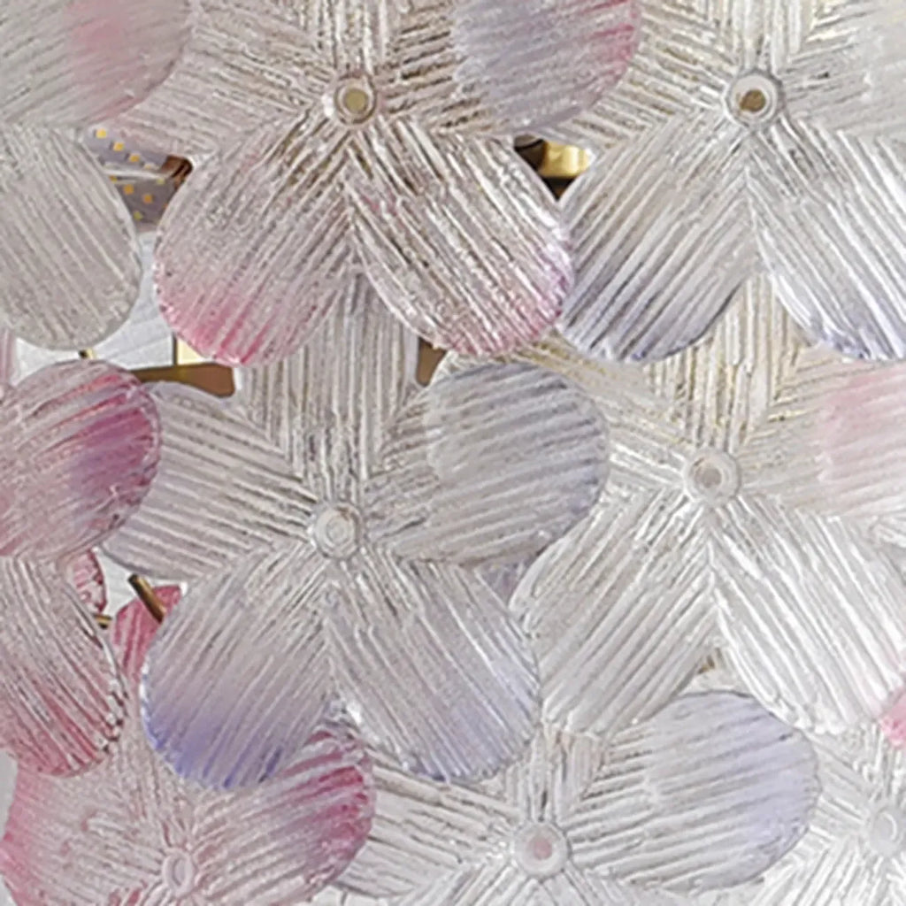 Lustre moderne à plusieurs niveaux en cristal rond à fleurs