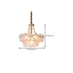 Lustre moderne à plusieurs niveaux en cristal rond à fleurs