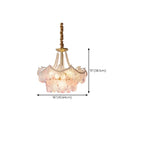 Lustre moderne à plusieurs niveaux en cristal rond à fleurs