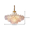 Lustre moderne à plusieurs niveaux en cristal rond à fleurs