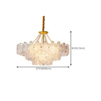 Lustre moderne à plusieurs niveaux en cristal rond à fleurs