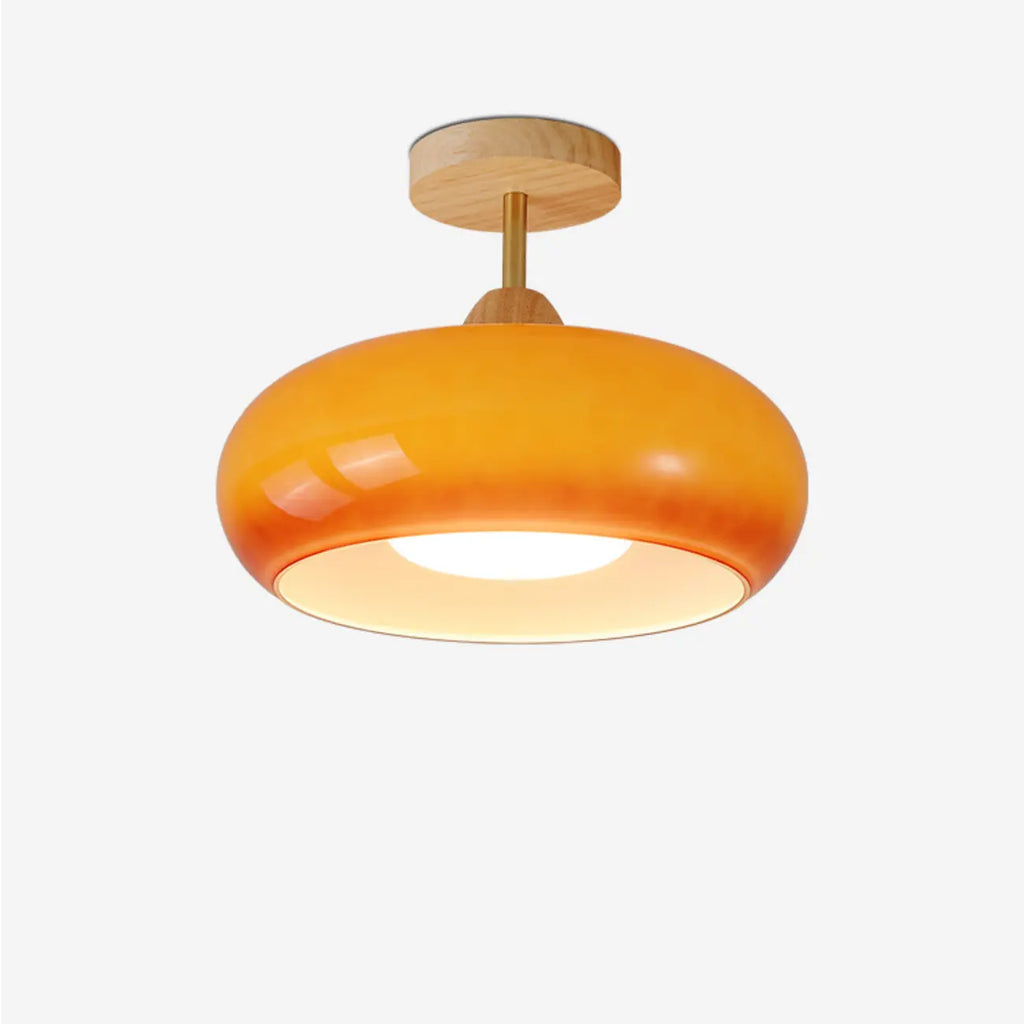 Mini plafonnier semi-encastré rond à LED blanche pour entrée
