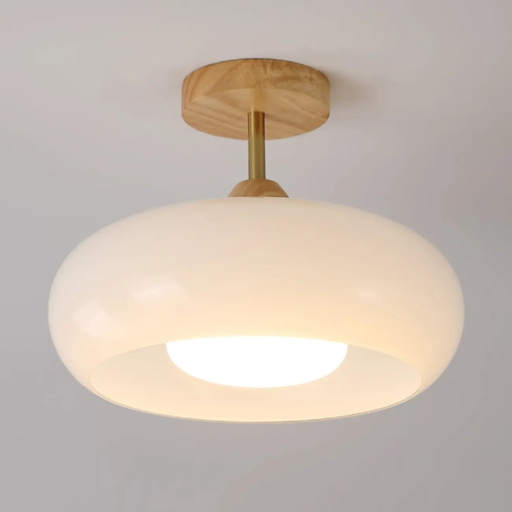 Mini plafonnier semi-encastré rond à LED blanche pour entrée