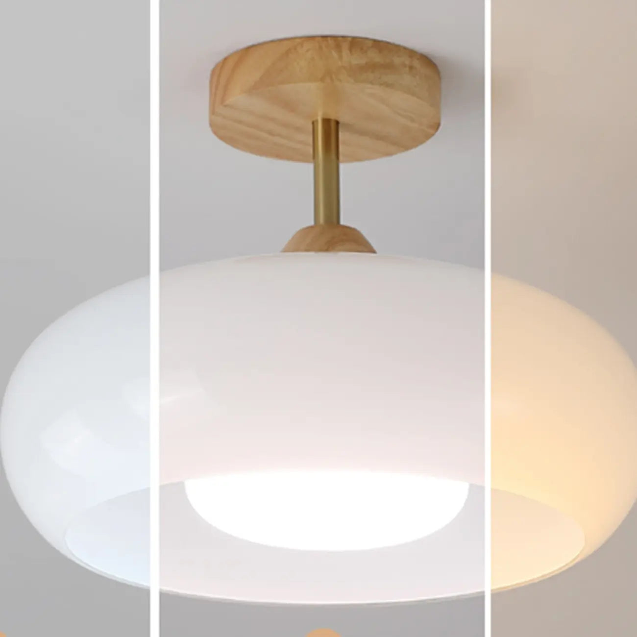 Mini plafonnier semi-encastré rond à LED blanche pour entrée