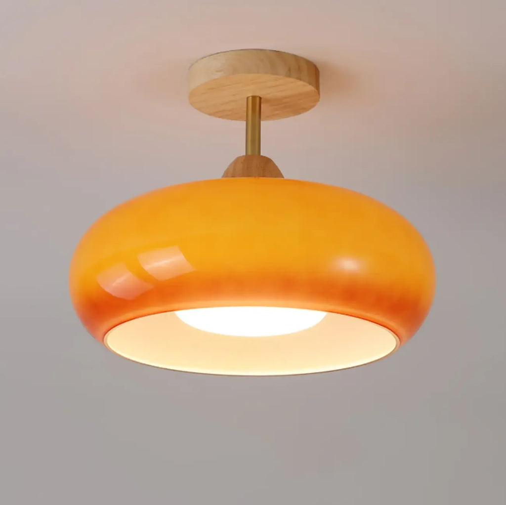 Mini plafonnier semi-encastré rond à LED blanche pour entrée