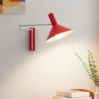 Applique murale rouge à bras articulé réglable, taille moyenne, pour coin lecture