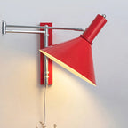 Applique murale rouge à bras articulé réglable, taille moyenne, pour coin lecture