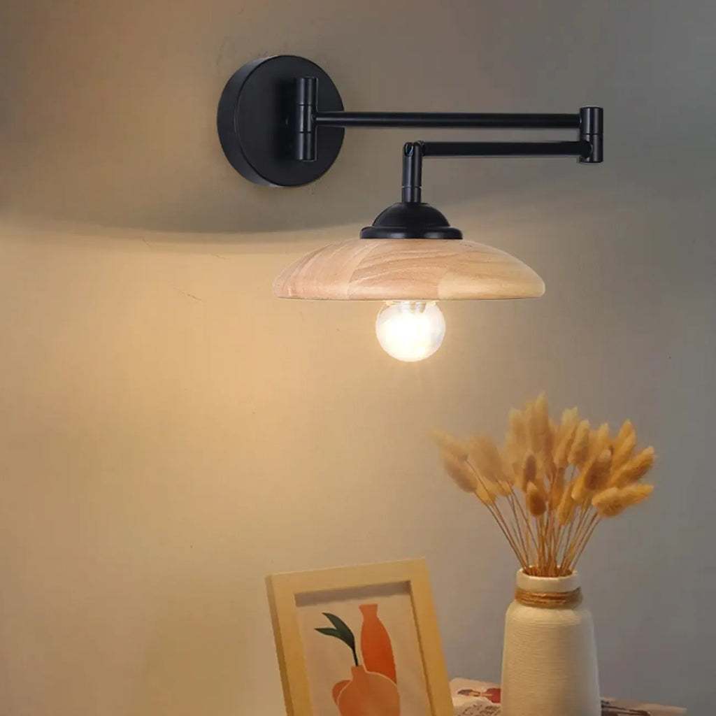 Applique murale moderne d'intérieur noire avec bras réglable