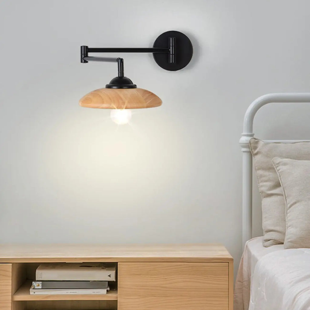 Applique murale moderne d'intérieur noire avec bras réglable