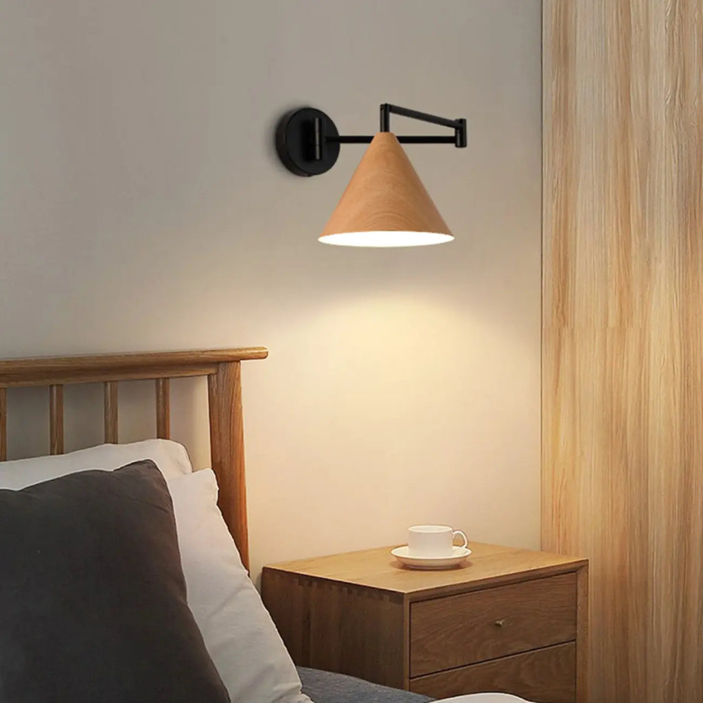 Applique murale moderne d'intérieur noire avec bras réglable