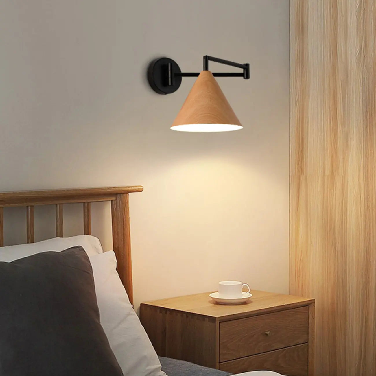 Applique murale moderne d'intérieur noire avec bras réglable