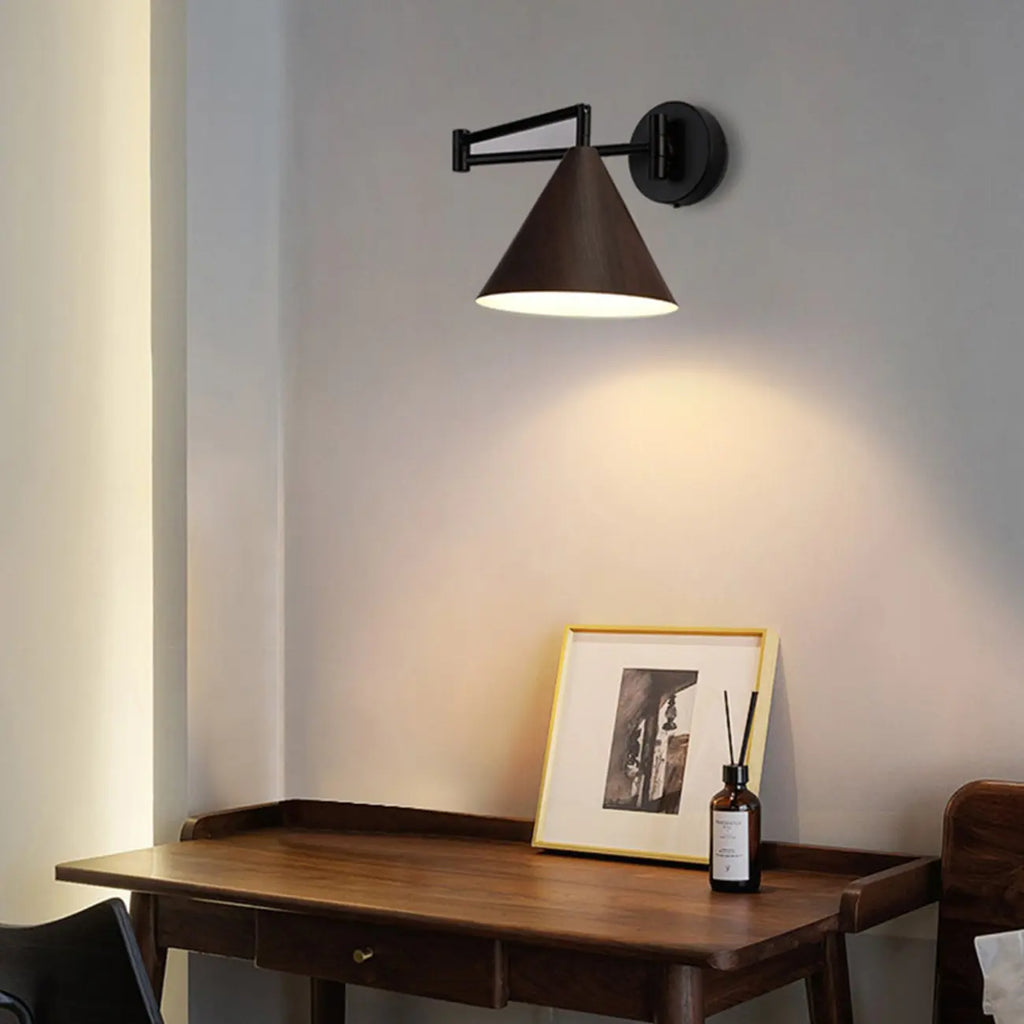 Applique murale moderne d'intérieur noire avec bras réglable