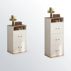 Armoire de rangement moderne en bois blanc avec étagères extérieures