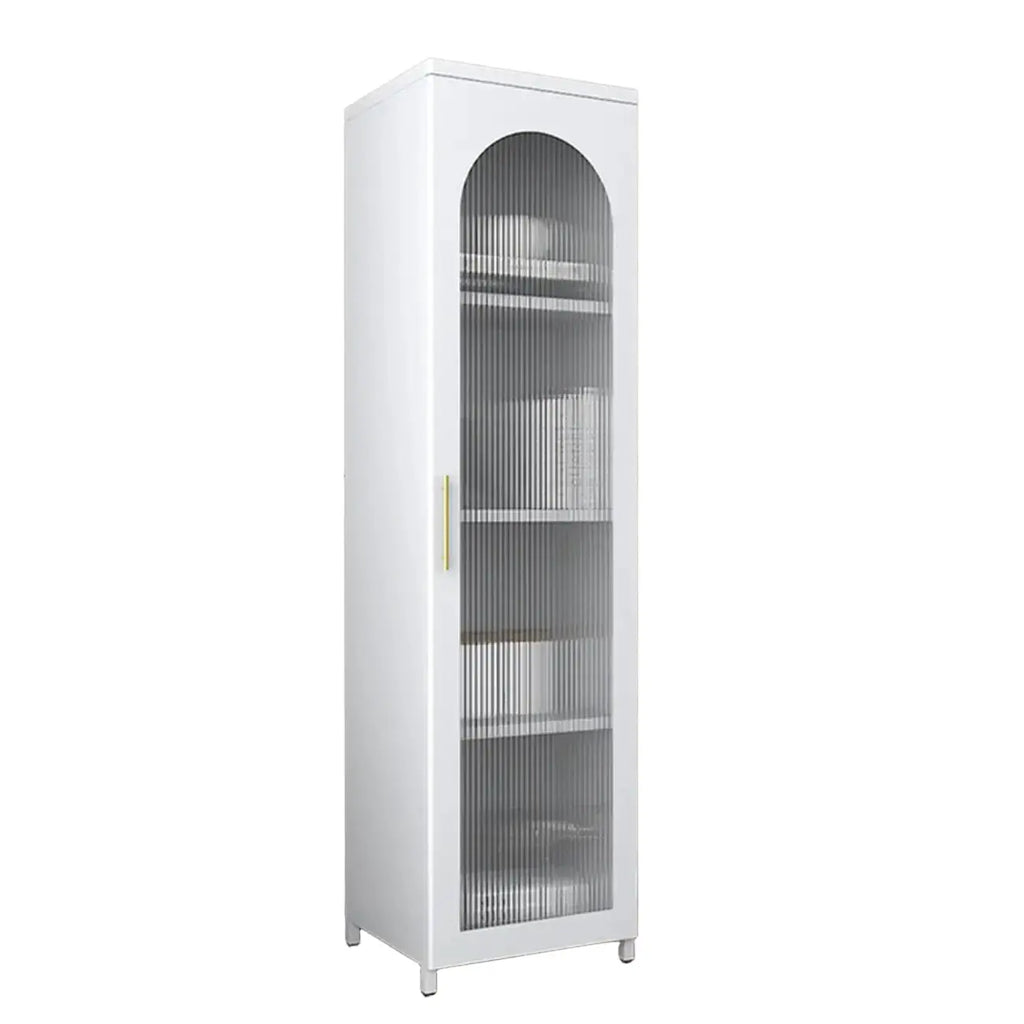 Armoire de rangement verticale moderne en métal avec portes vitrées