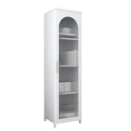 Armoire de rangement verticale moderne en métal avec portes vitrées