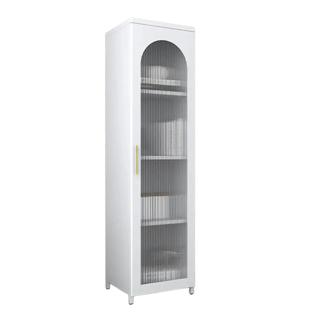 Armoire de rangement verticale moderne en métal avec portes vitrées