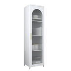 Armoire de rangement verticale moderne en métal avec portes vitrées