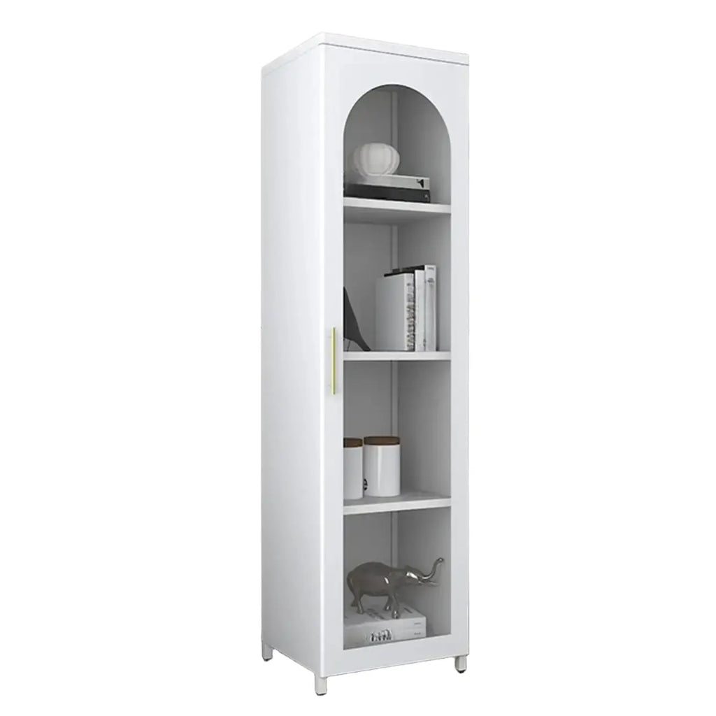 Armoire de rangement verticale moderne en métal avec portes vitrées