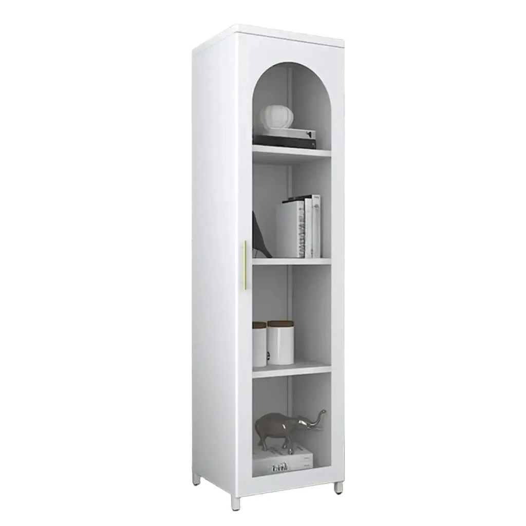 Armoire de rangement verticale moderne en métal avec portes vitrées