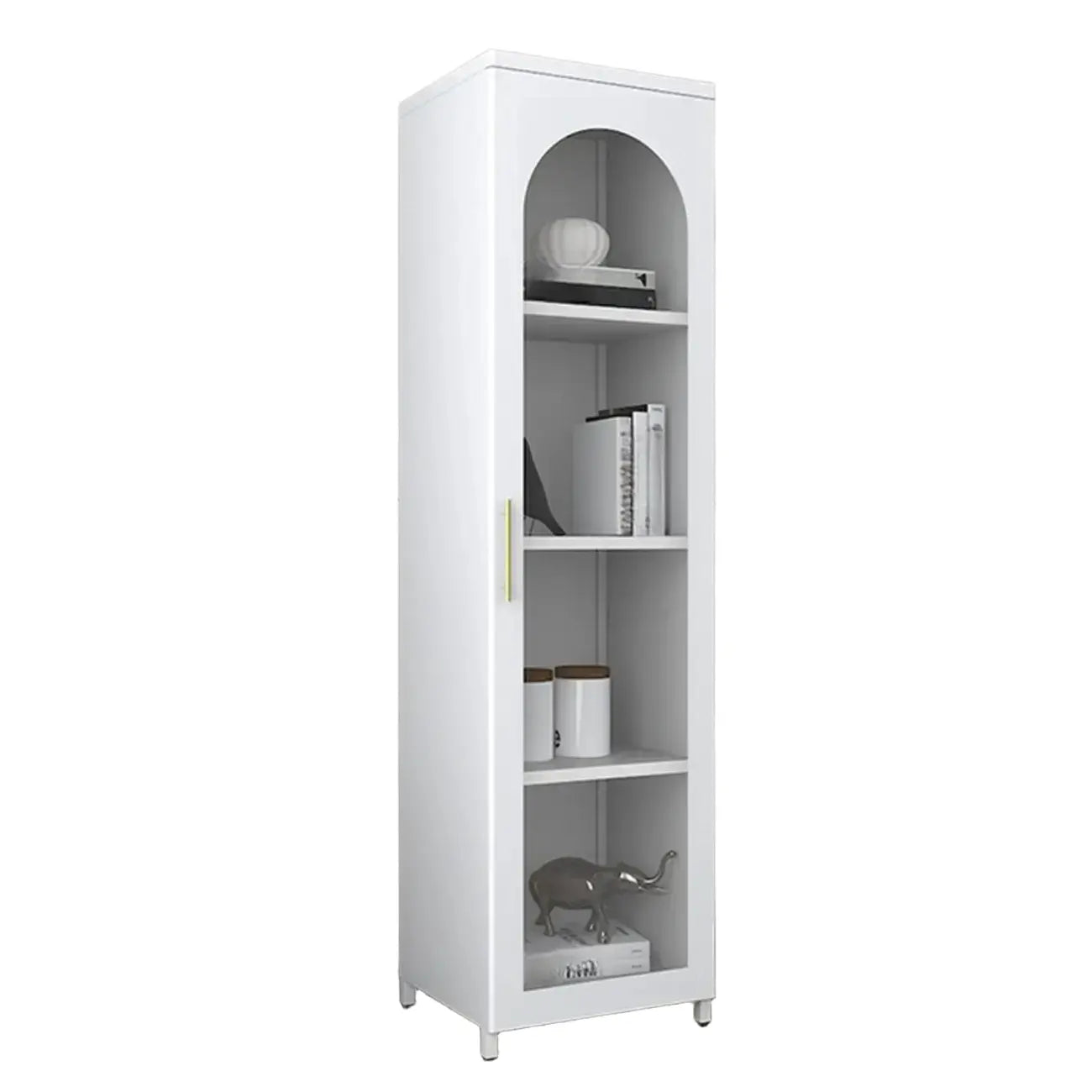 Armoire de rangement verticale moderne en métal avec portes vitrées