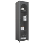 Armoire de rangement verticale moderne en métal avec portes vitrées