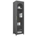 Armoire de rangement verticale moderne en métal avec portes vitrées