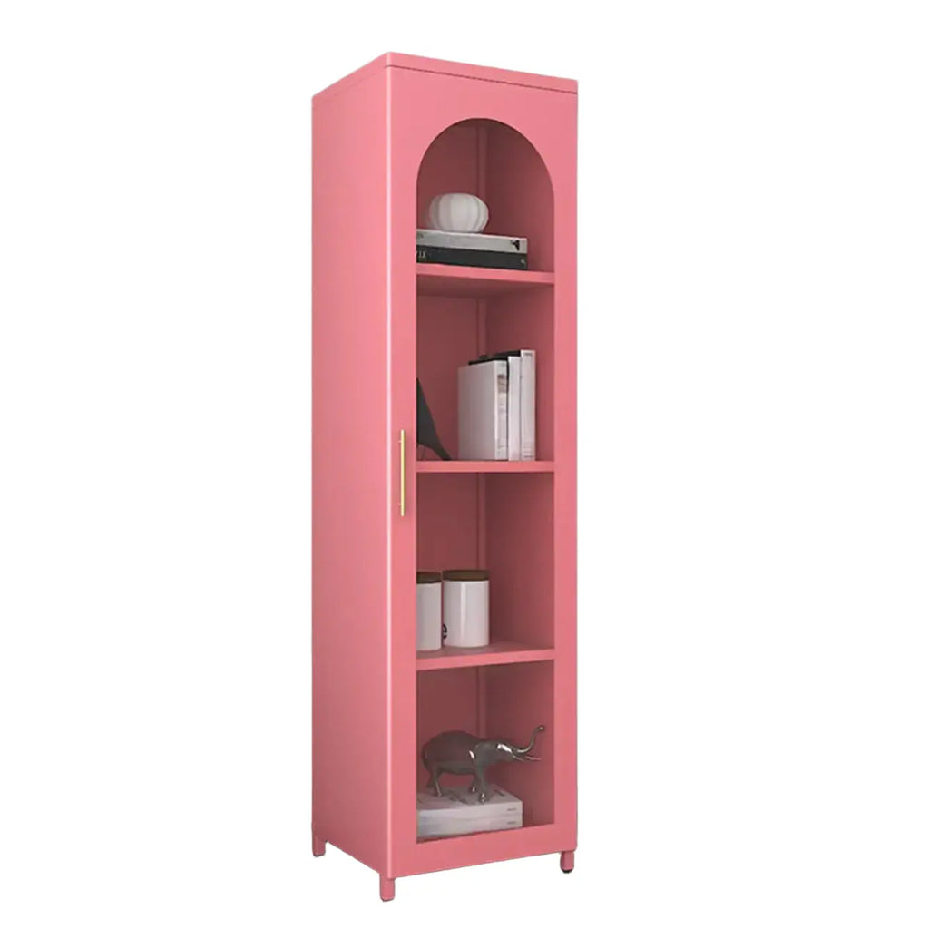 Armoire de rangement verticale moderne en métal avec portes vitrées