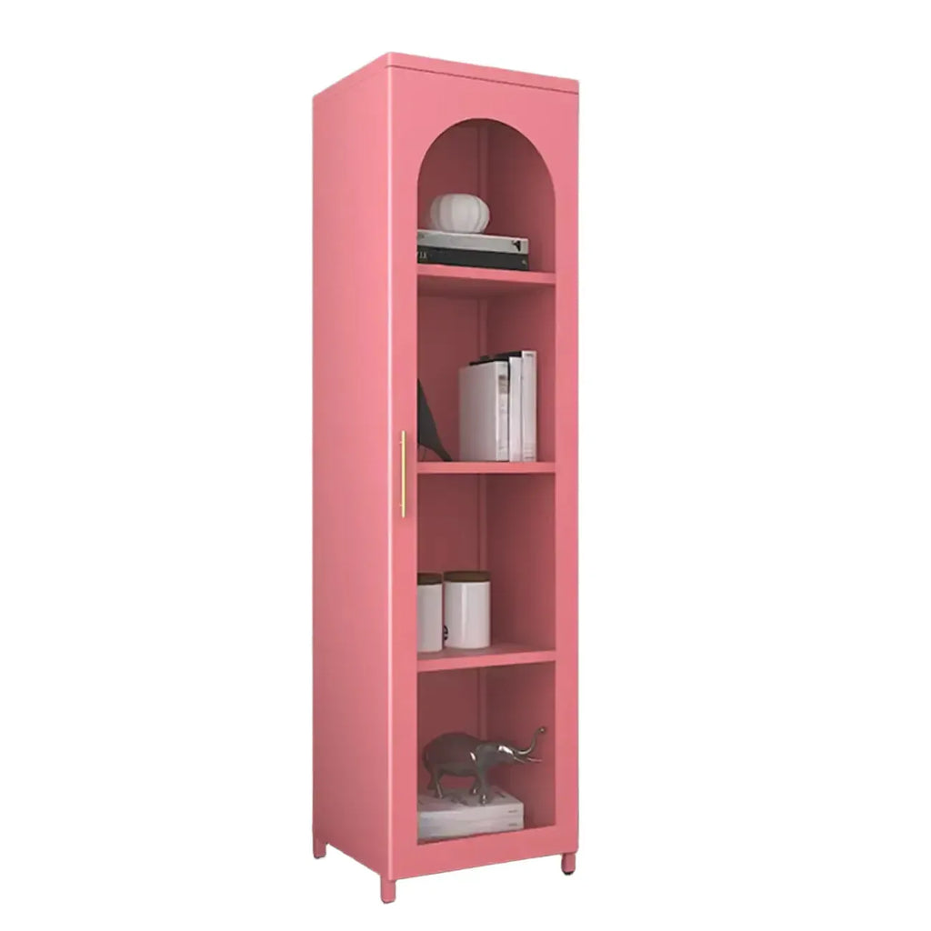 Armoire de rangement verticale moderne en métal avec portes vitrées