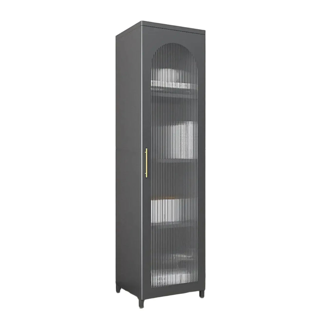 Armoire de rangement verticale moderne en métal avec portes vitrées