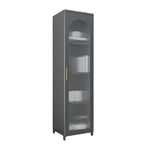 Armoire de rangement verticale moderne en métal avec portes vitrées