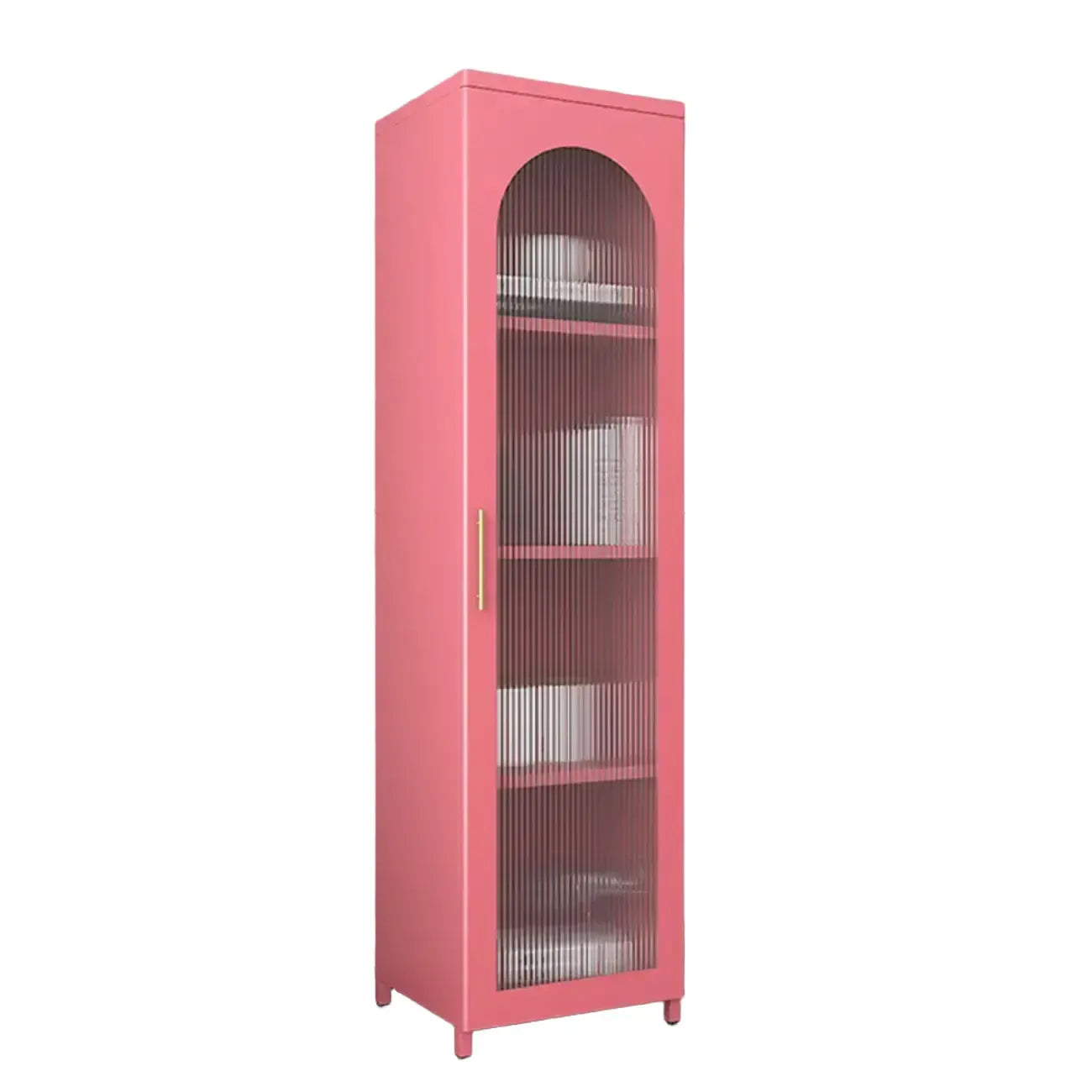 Armoire de rangement verticale moderne en métal avec portes vitrées