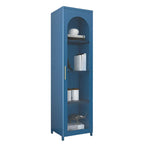 Armoire de rangement verticale moderne en métal avec portes vitrées